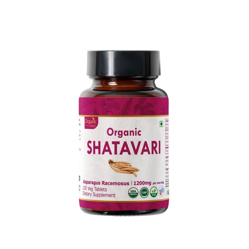 ORGANIC SPREE SHATAVARI 120 Tablets | Asparagus Racemosus (Shatavari) | USDA Organic Certified | Organic and Natural 120tab (1)